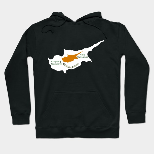 Cyprus flag & map Hoodie by Travellers